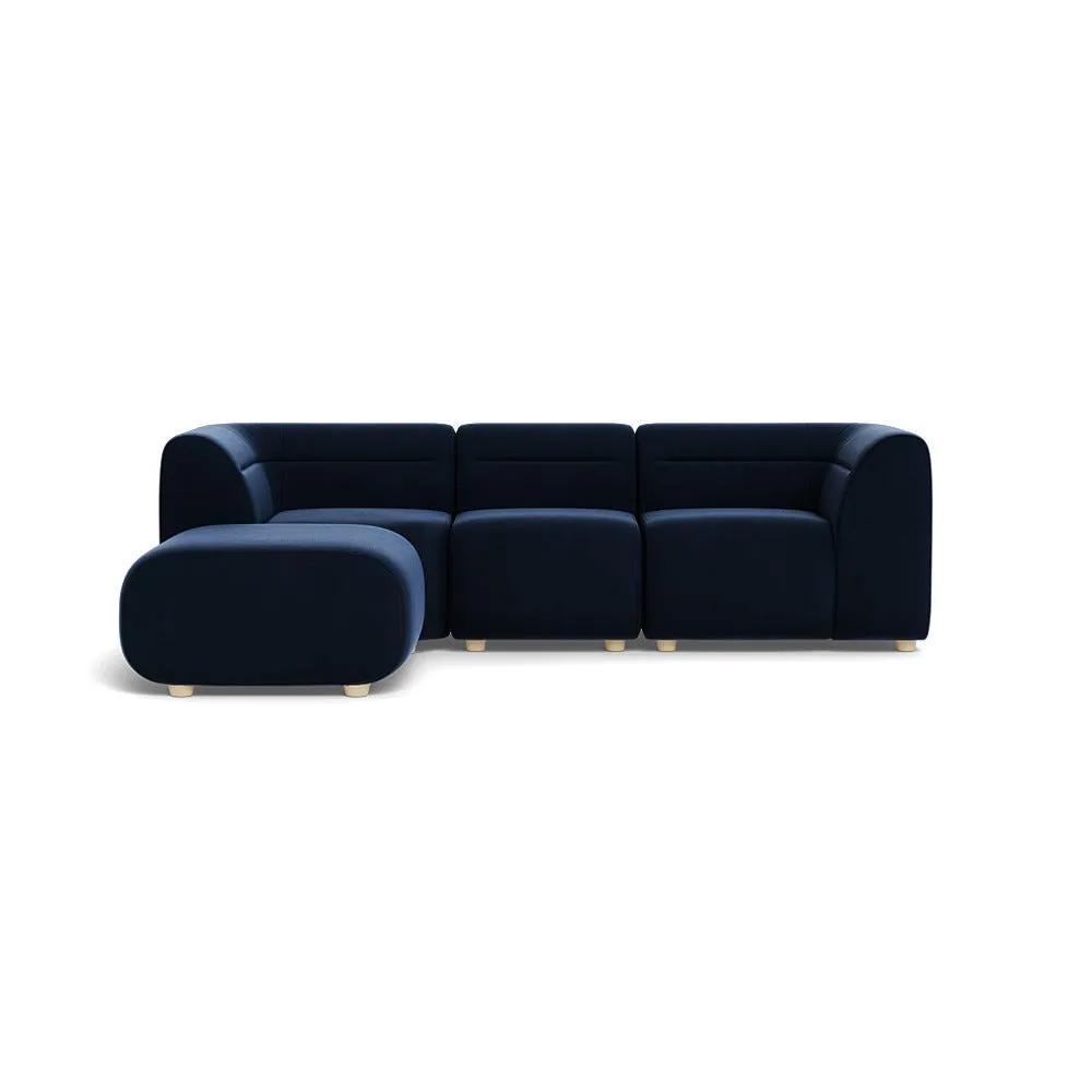 Heal's Lilli Left Hand Facing Corner Sofa Smart Velvet Dusk Natural Beech Feet 1