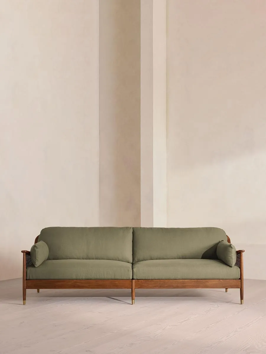 Atlanta Four Seater Sofa, Linen, Sage