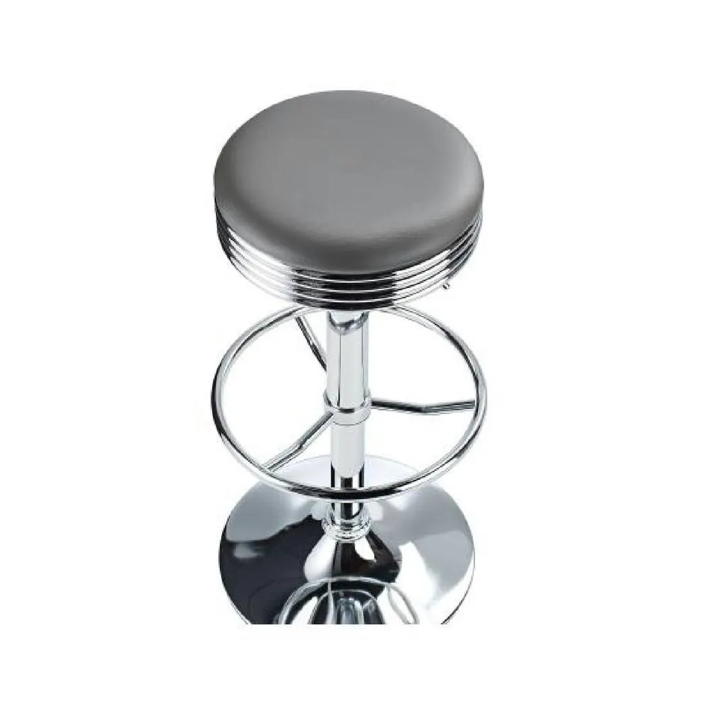 netfurniture Chicago Retro American Diner Bar Stool Grey Adjustable Seat 6