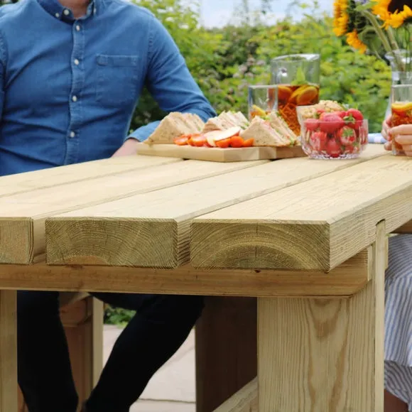 Rebecca Wooden Rectangle Garden Dining Table 2