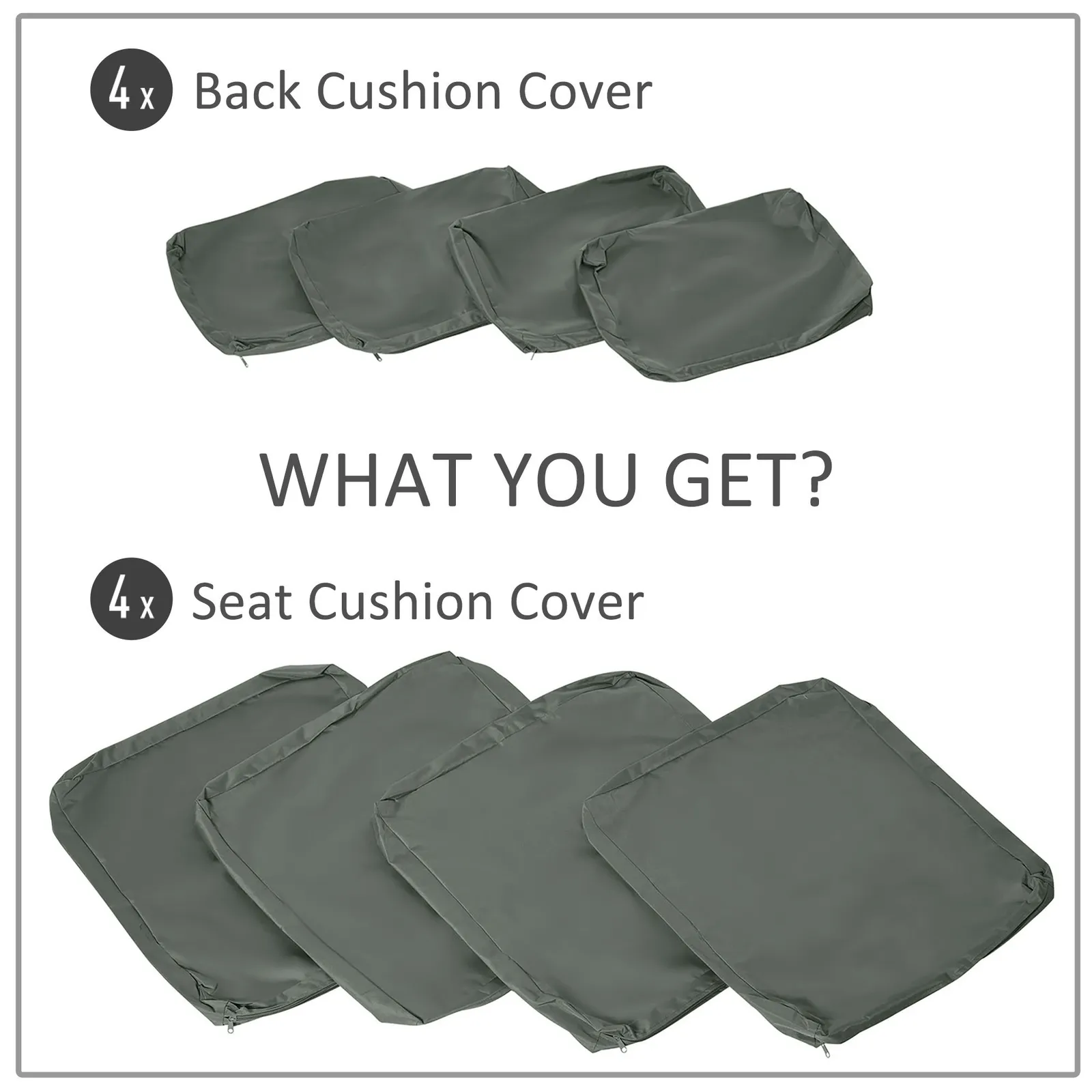 OUTSUNNY Cushion Cover Replacement Garden Rattan Patio Furniture Seat Cover in Dark Grey 4