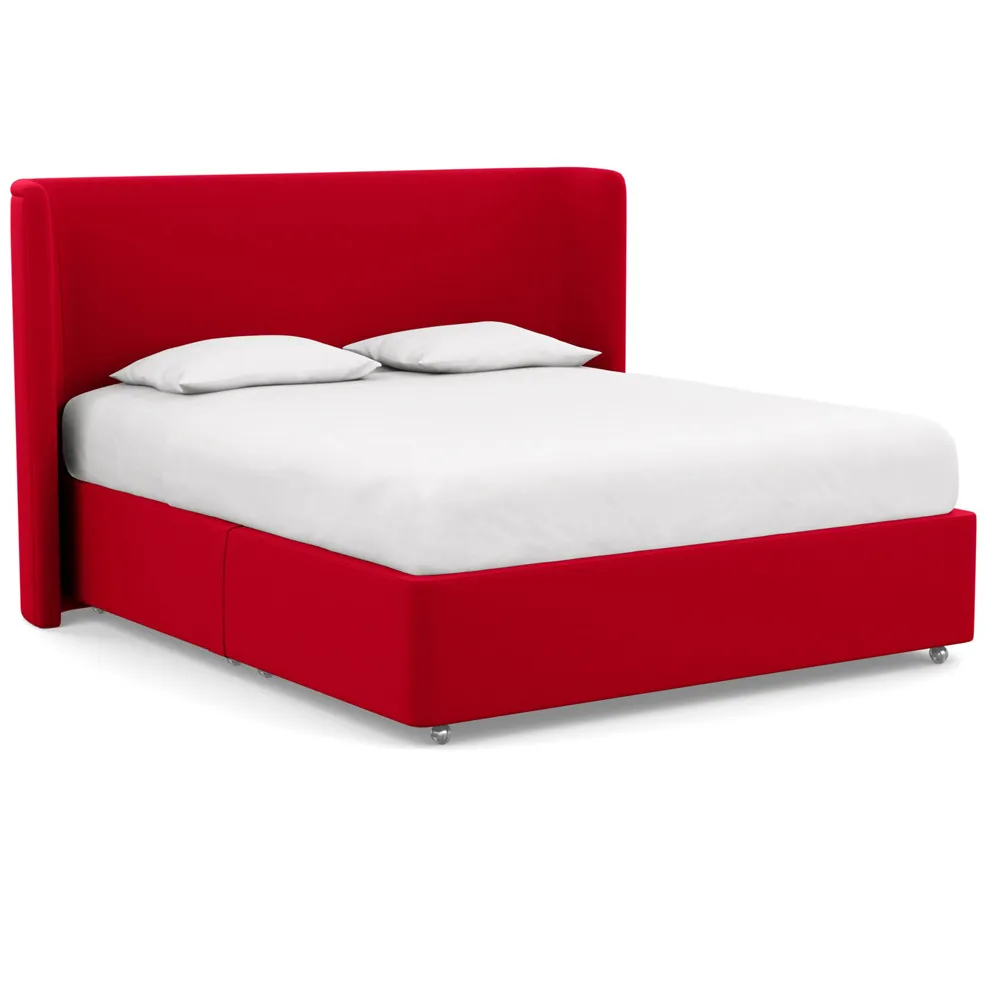 Heal's Deep Divan Super King No Drawers Melton Wool Red Oxide 1
