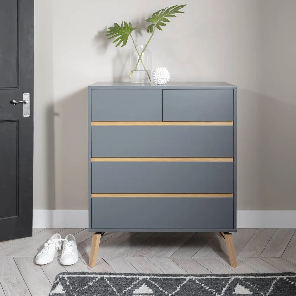 Nöa and Nani Otto Chest of Drawers 3+2 Drawer in Silk Grey 2