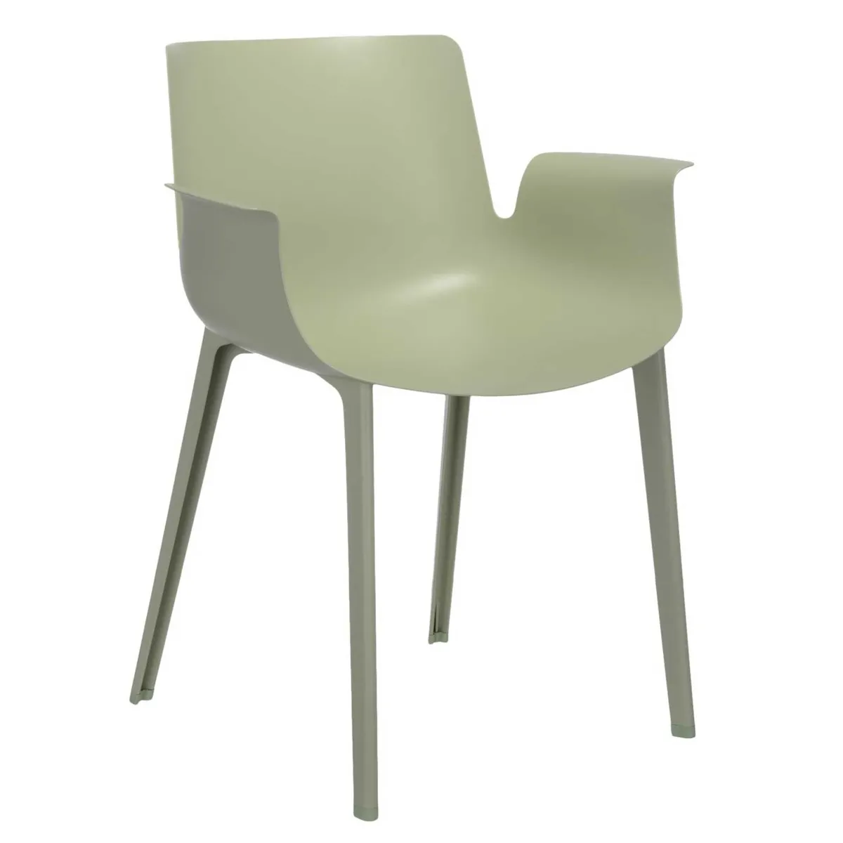 Kartell Piuma Dining Chair With Arms, Green Plastic | Barker & Stonehouse 5