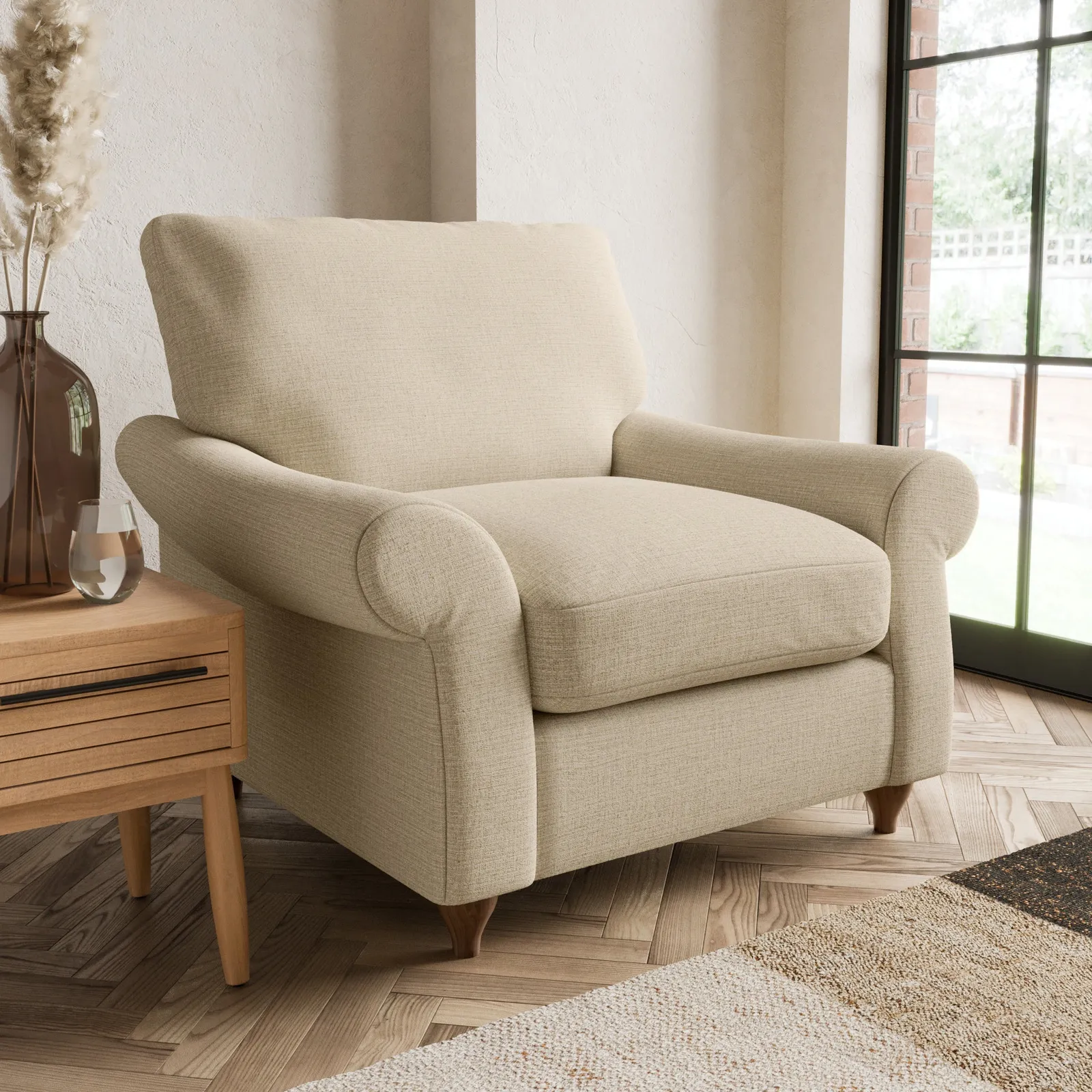 Salisbury Textured Weave Armchair Beige