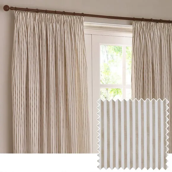 Yard Hebden Striped Pencil Pleat Curtains (Blackout Available) 4