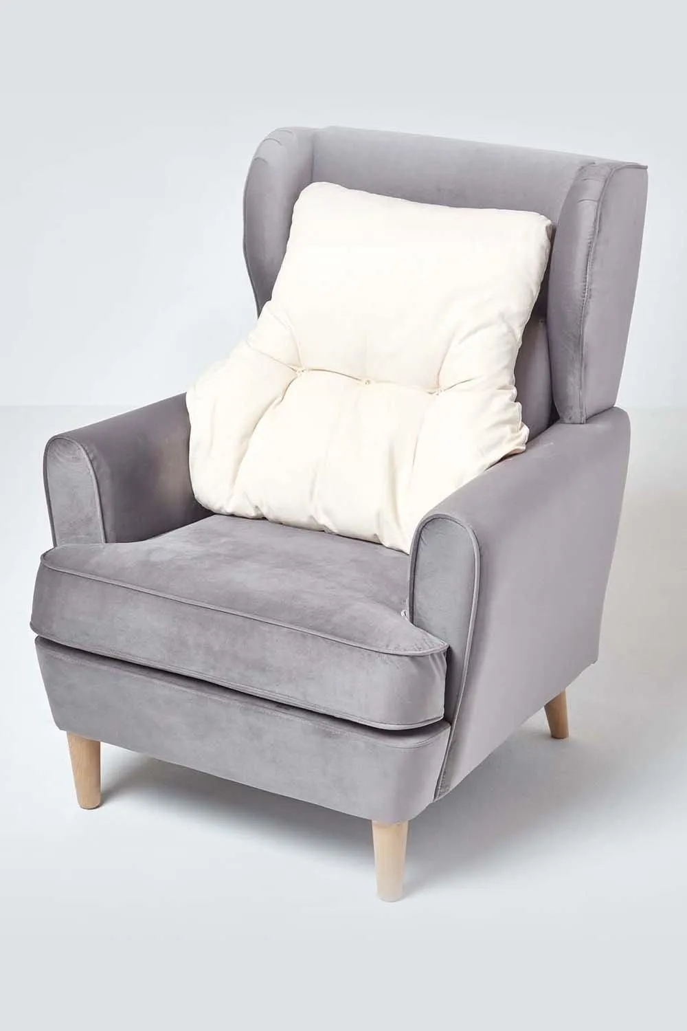 Homescapes Cotton Back Support Cushion in Cream 2