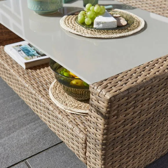 Malta Rattan Effect 4 Seater Conversation Set 6