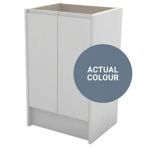 Duarti By Calypso Beaufort 500mm Slimline 2 Door Floor Standing Vanity Unit - Bermuda Blue
