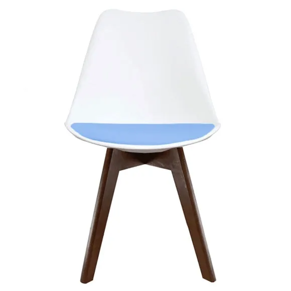 Fusion Living Soho White Plastic Dining Chair with Squared Legs 3