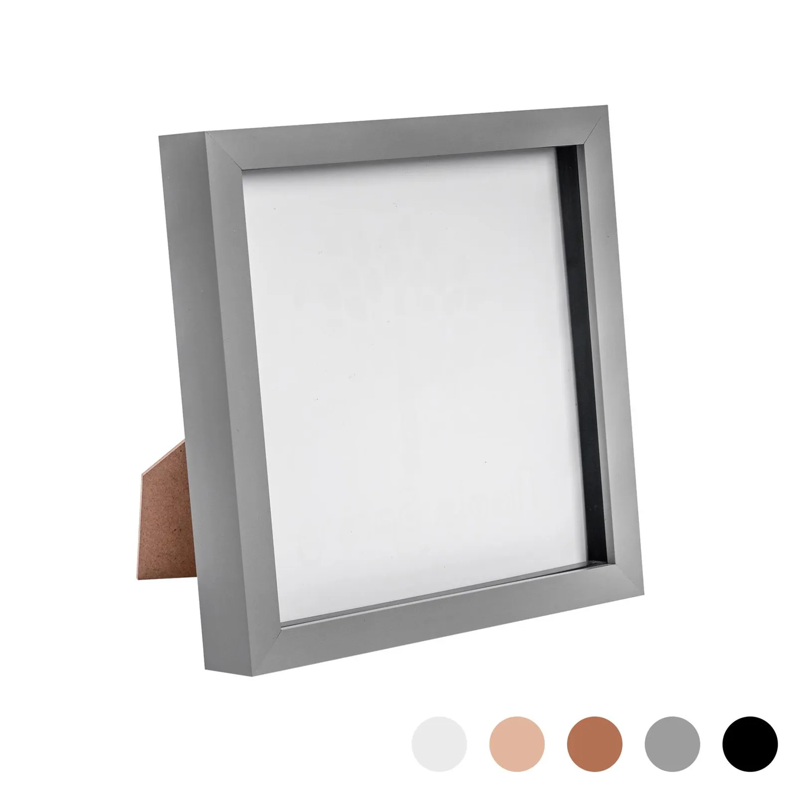 Nicola Spring 3D Box Photo Frame - 8 x 8" - Pack of 1 in Grey
