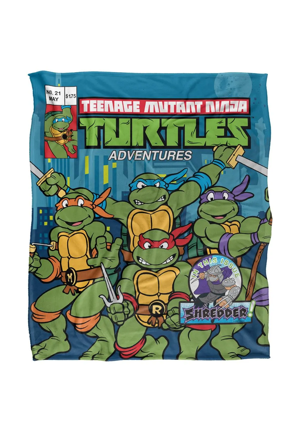 Teenage Mutant Ninja Turtles TMNT Comic Cover No.21 Silky Touch Super Soft Throw Blanket 152 X 127 cm in White