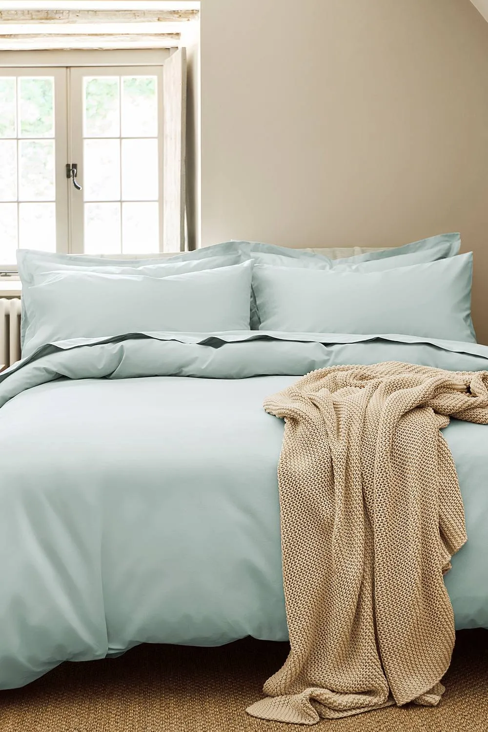 CHRISTY Pure Cotton Percale Oxford Pillowcase Pair in Duck Egg Blue 2