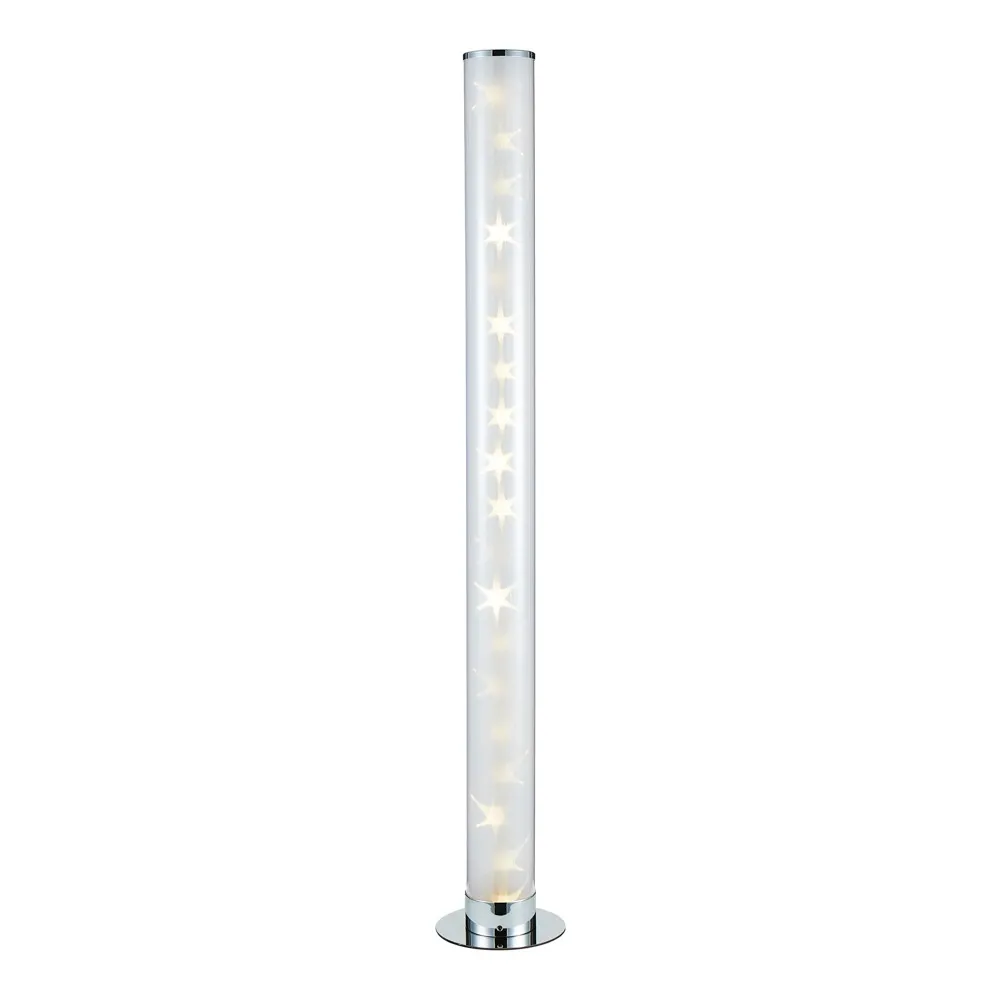 Glow Galaxy Colour Changing LED Cylinder Floor Lamp, Chrome