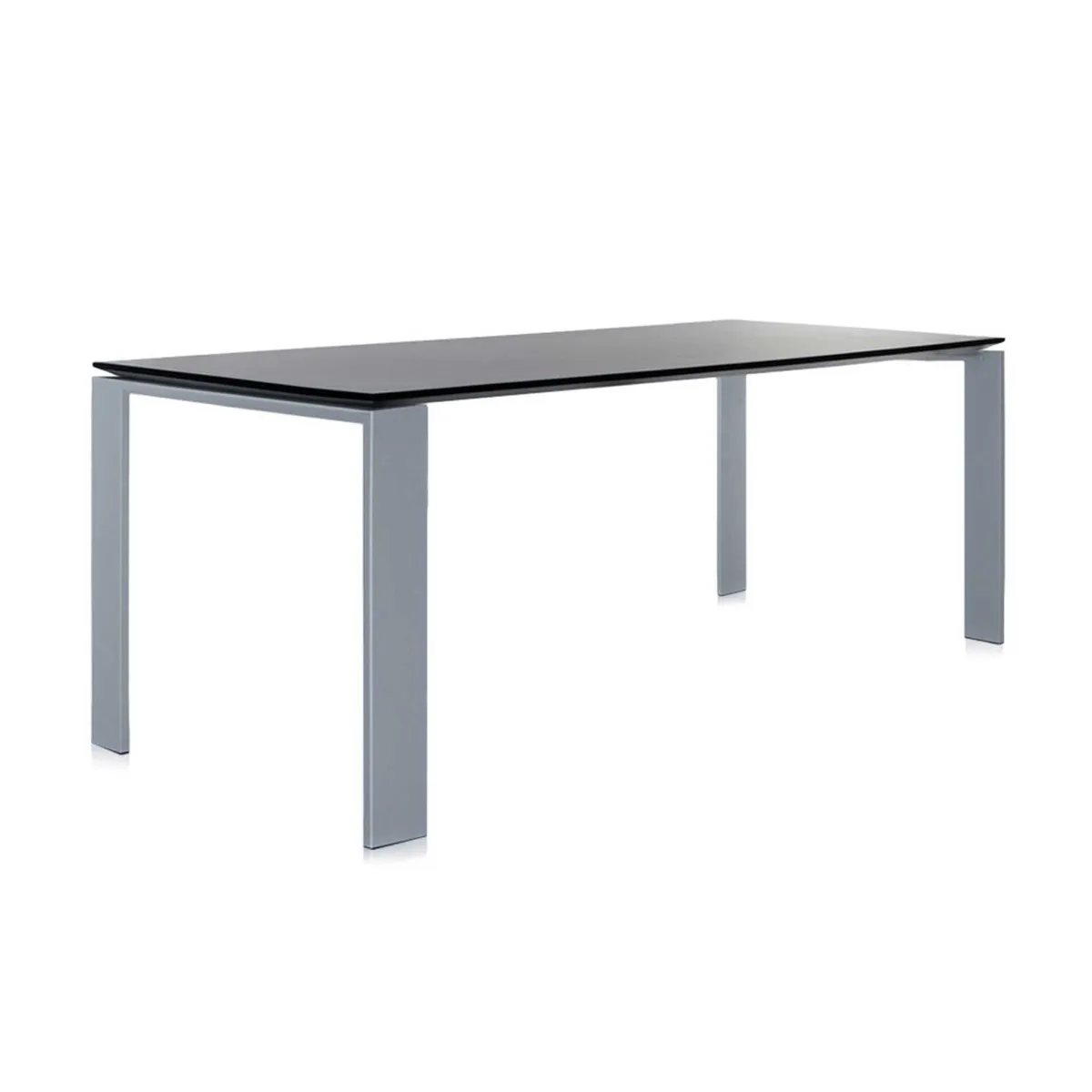 Kartell Four Soft Touch Dining Table, Black on Aluminium