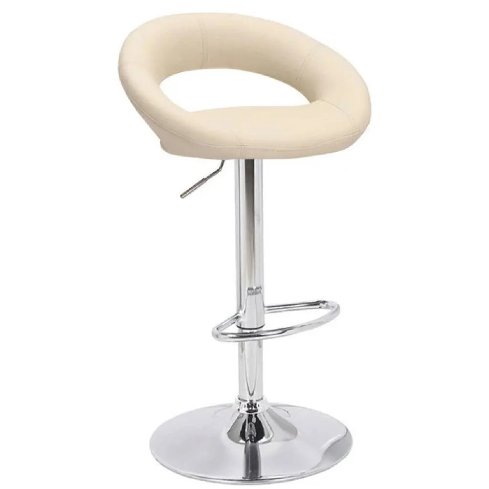 netfurniture Serene Cream Padded Kitchen Breakfast Bar Stool Height Adjustable 2