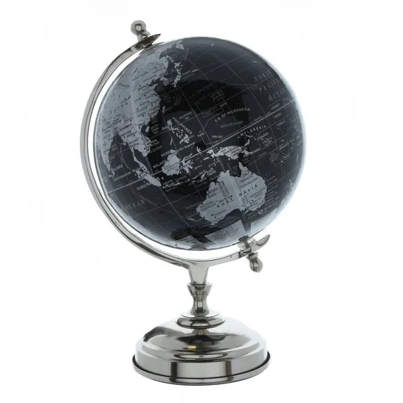 Black & Silver Globe Ornament 2