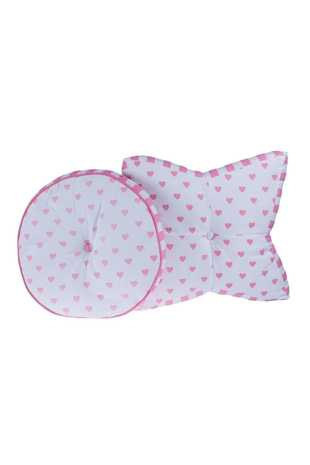 Homescapes Pink Hearts Star Floor Cushion 4