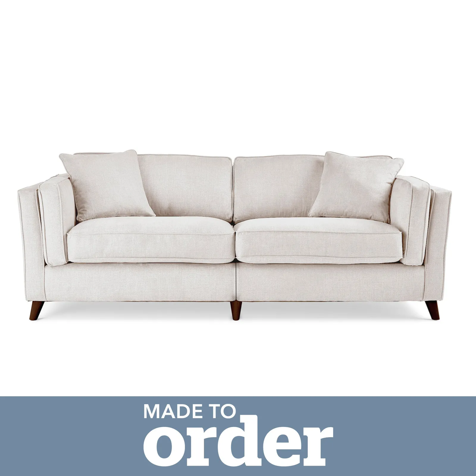 Arabella 4 Seater Sofa Brushed Plain Fabric White