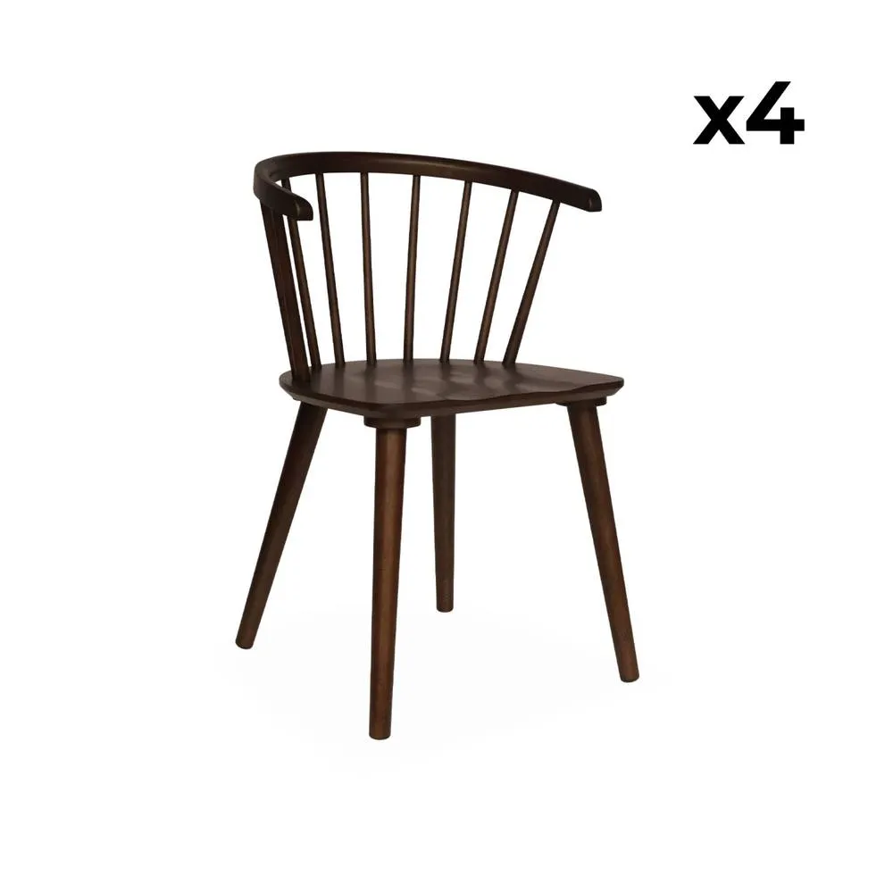 sweeek Set of 4 wooden & plywood chairs in Dark Brown 6
