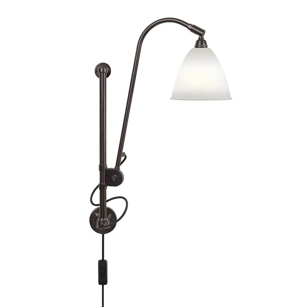 Gubi Bestlite BL5 Wall Lamp Black Brass Base Bone China Shade 2
