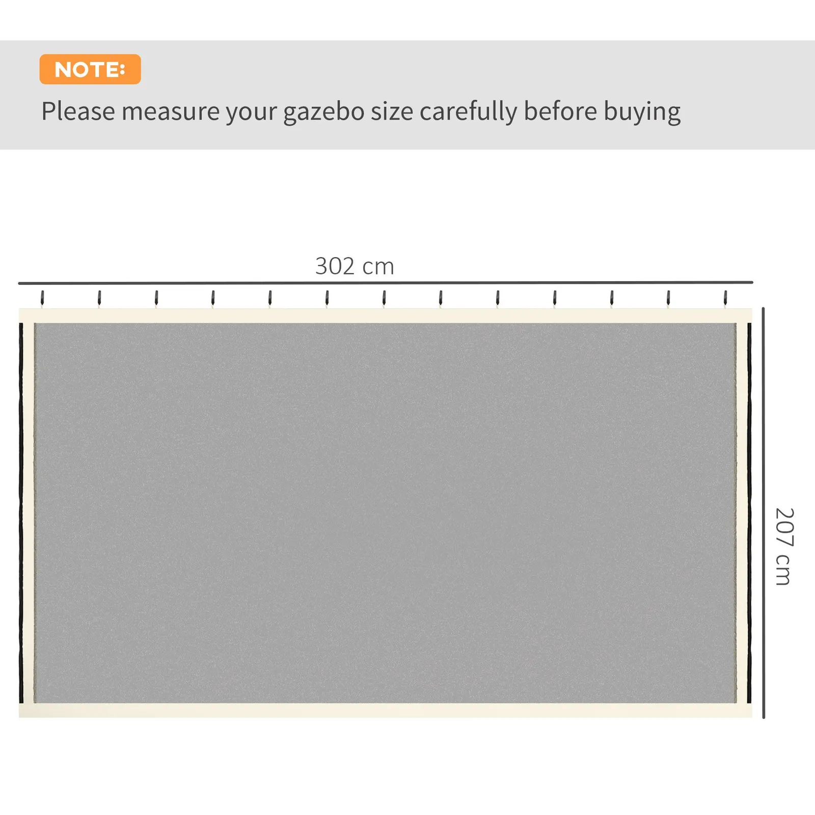 OUTSUNNY Universal Replacement Gazebo Mesh Netting Screen Walls in Cream 3