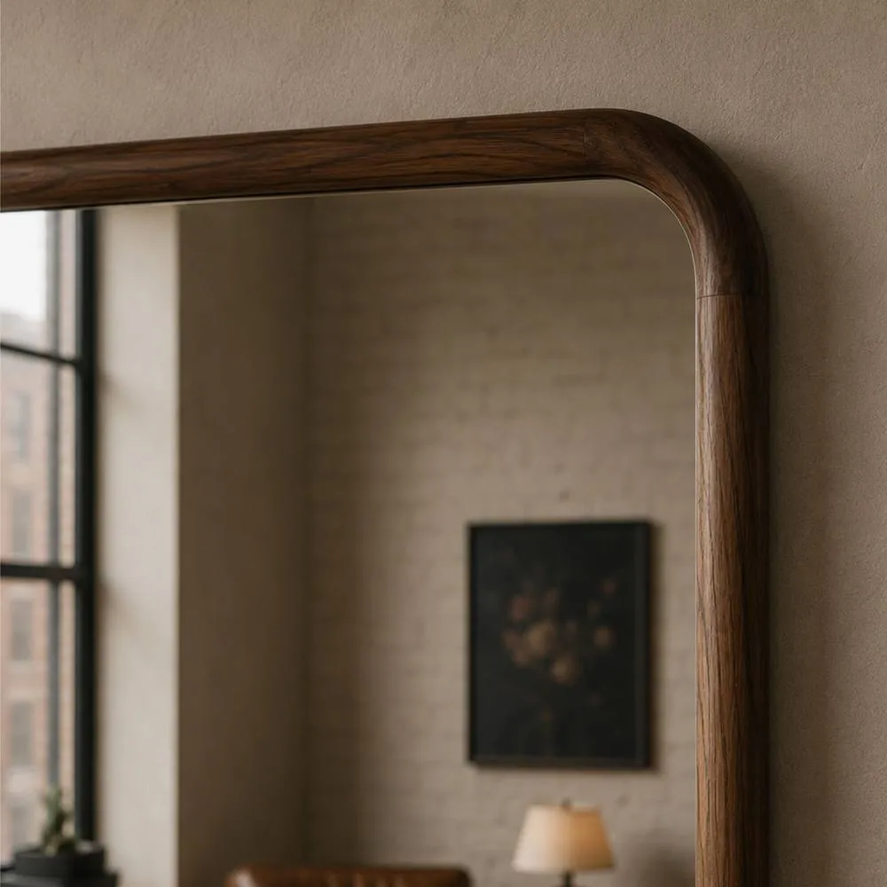 Yearn Mirrors Sherwood Curved Walnut Full Length Mirror 4