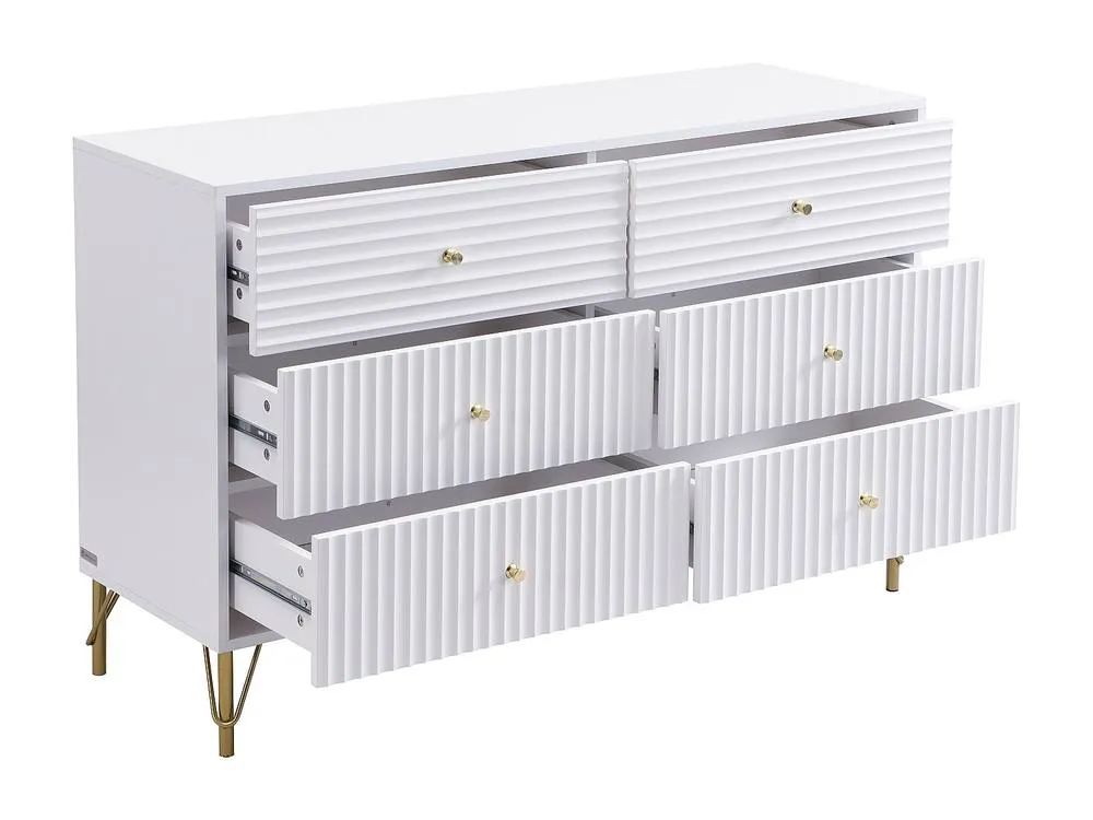 Vente-unique 6-Drawer Chest Of Drawers - White - LOUREO 6