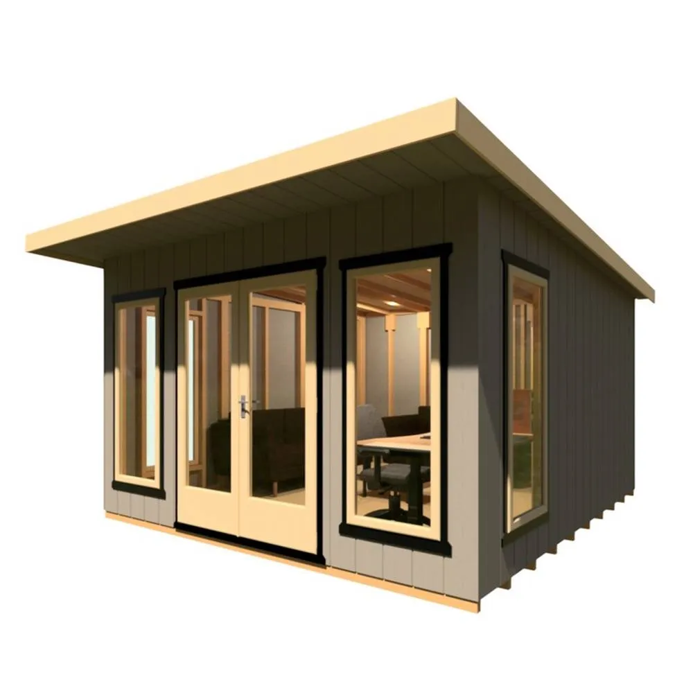 Shires Cali 12x12 Feet Pent 1 Garden Office - OSB/MDF - L456xW402xH246.1 cm in Grey 5