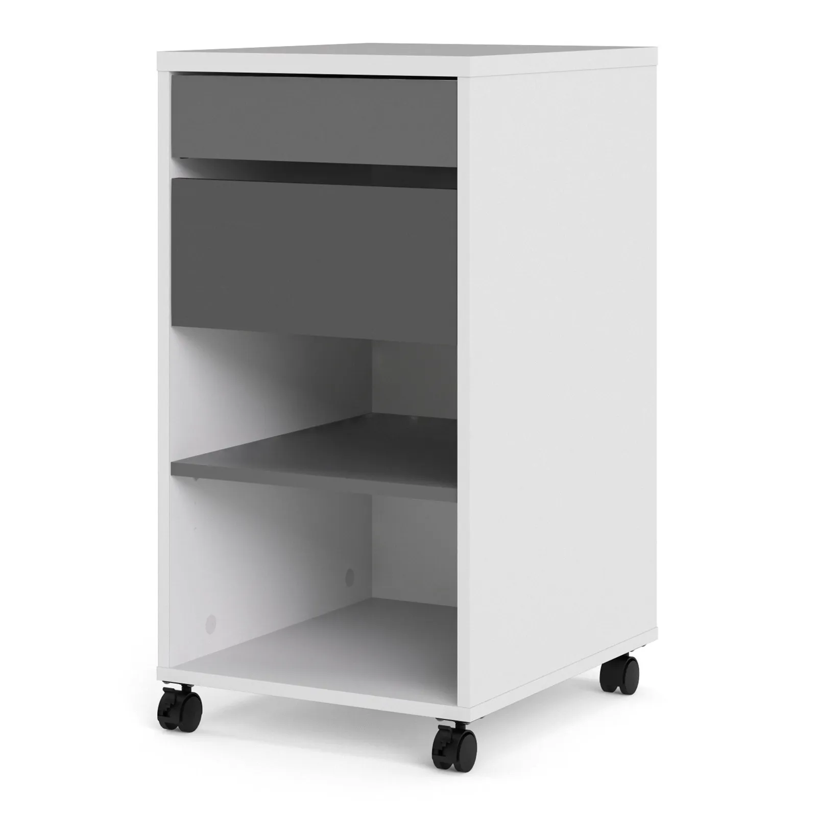 Furniture To Go Function Plus Mobile File Cabinet 2 Drawers 1 shelf in White 3