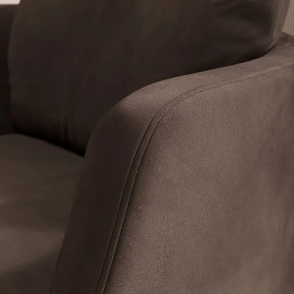 Tova Velvet Swivel Chair with Dark Burl Wood Effect Base 3
