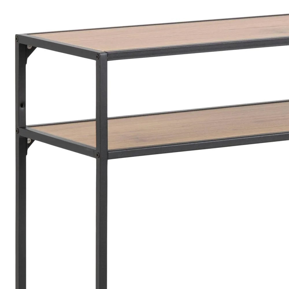 Furniture To Go Seaford Black Metal Console Table With Oak Top 6