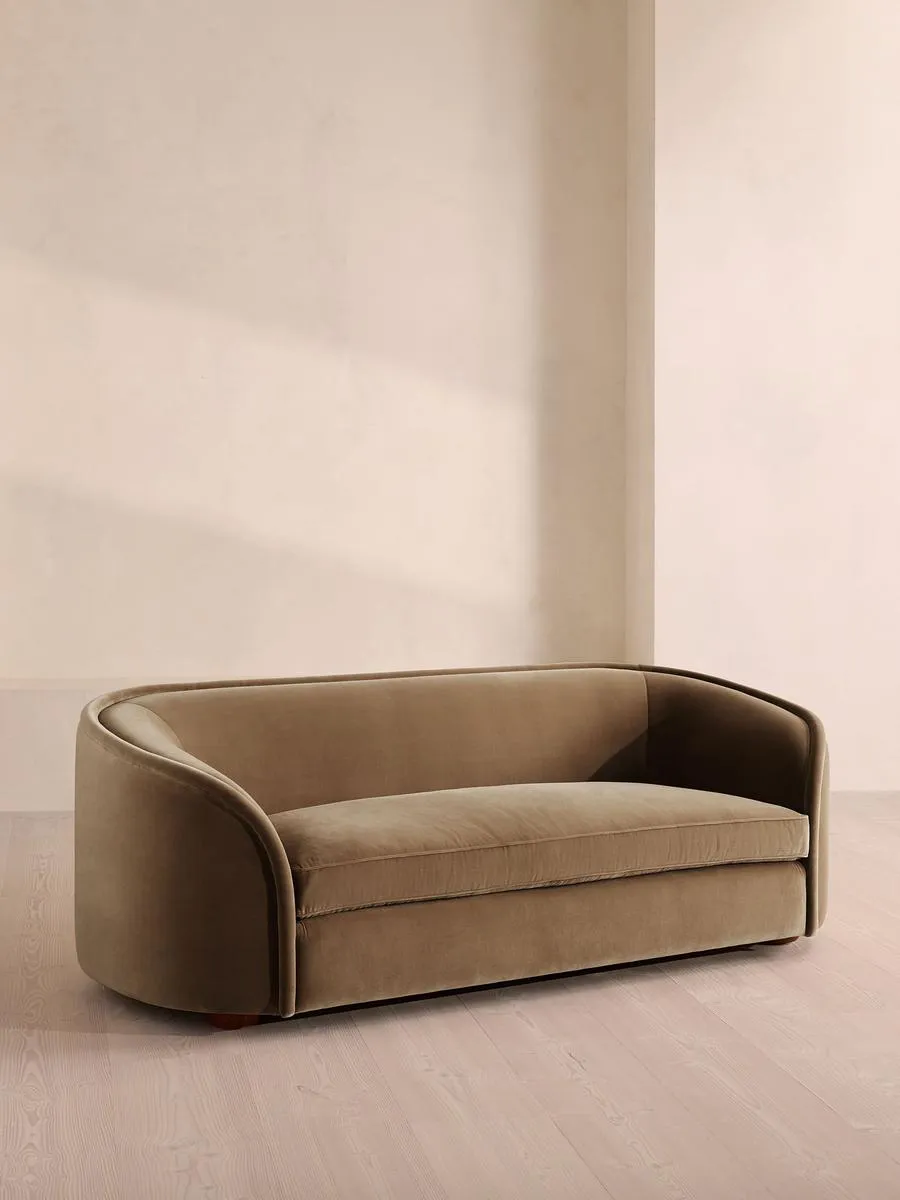Conall Three Seater Sofa, Velvet, Truffle