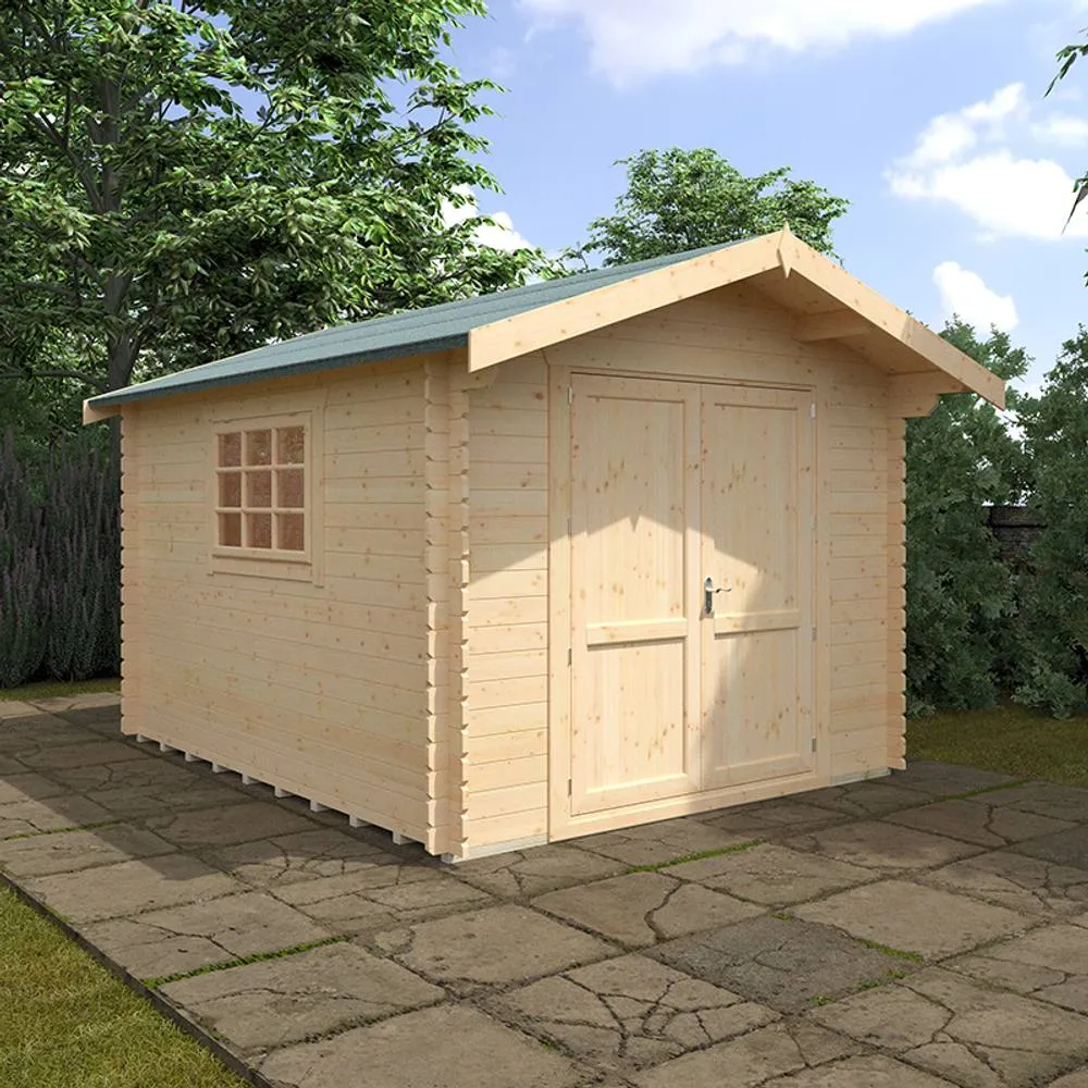 Buttercup Farm 12x10 The Marlborough 28mm Cabin - L355 x W295 x H261.6 cm in Natural 2