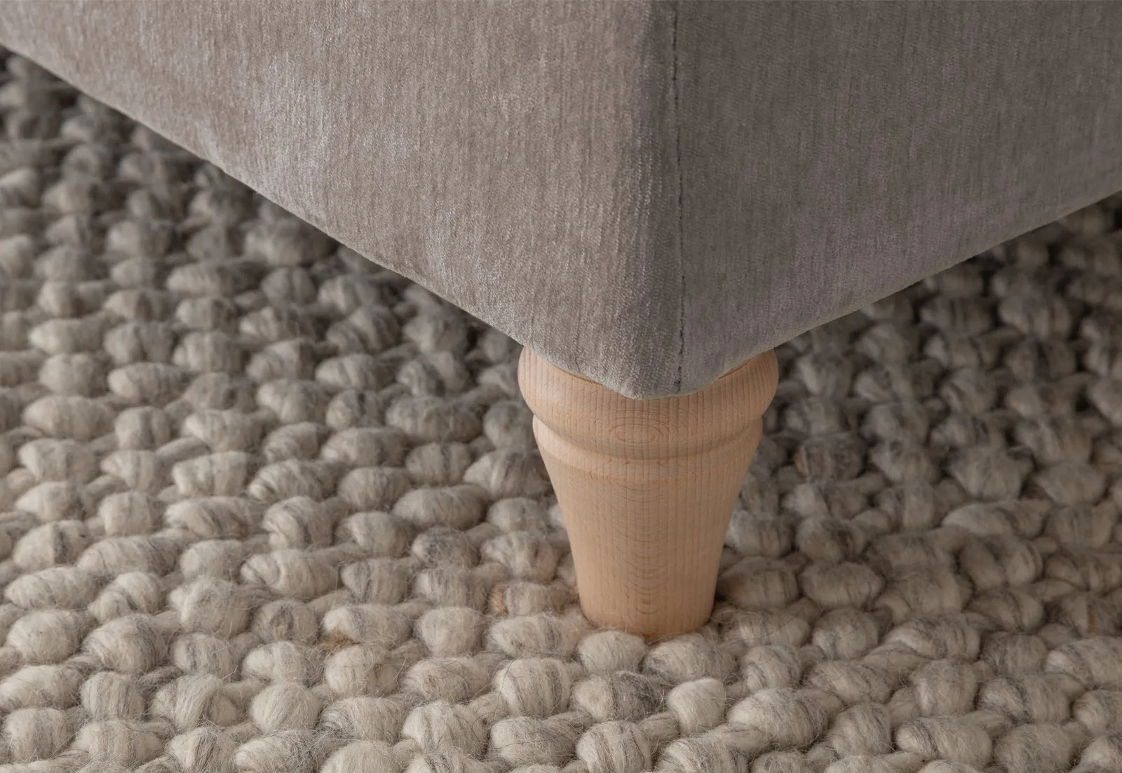 The Great Sofa Company Ezra Large Textured Velvet Corner Sofa - Scroll Arm in Taupe 4