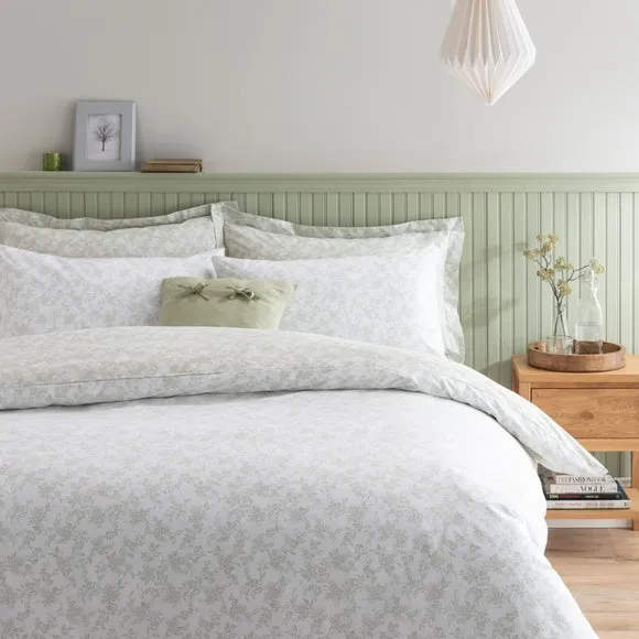 Bexley Floral Sage Duvet Cover and Pillowcase Set 4