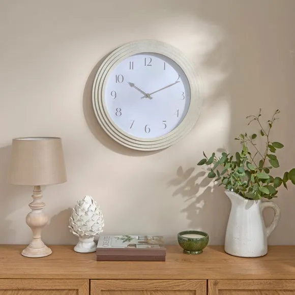 Concrete Effect Round Wall Clock