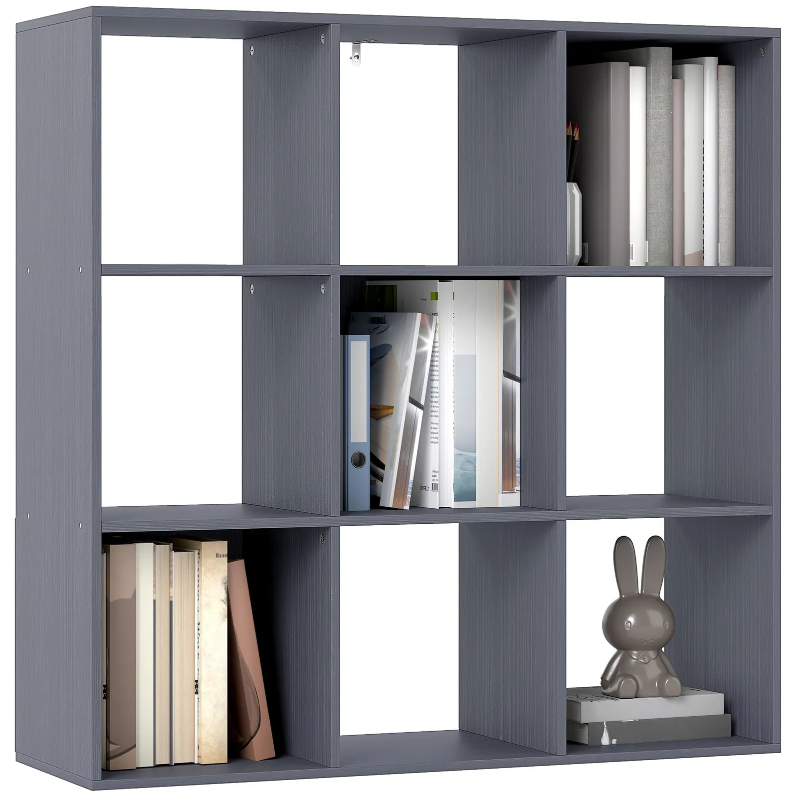 HOMCOM 9 Cube Storage Unit Cabinet Bookcase Display Shelves in Grey 2