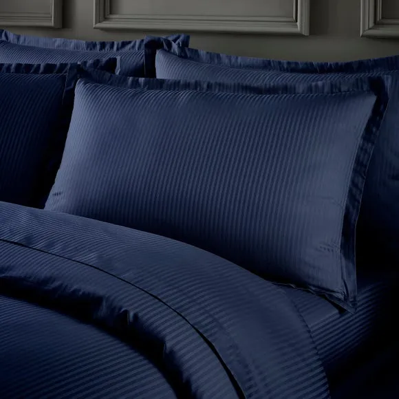 Hotel Cotton Stripe 400 Thread Count Oxford Pillowcase Pair 1