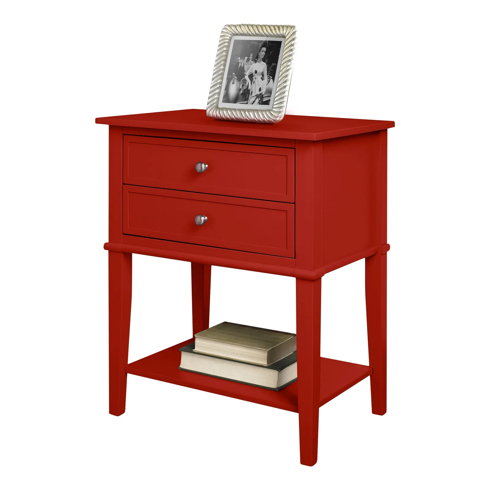 Franklin Bedside Table Red