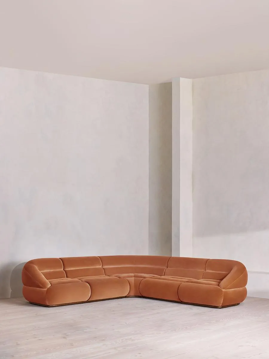 Edison Modular Sofa, Corner Sofa, Velvet, Antique Rose