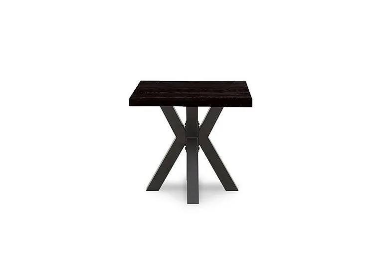 Njord Raw Edge Lamp Table with Metal Star Base - Black - Living Room Furniture - In Time for Christmas