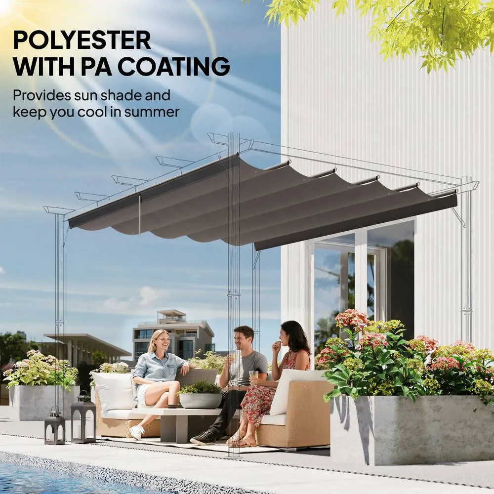 OUTSUNNY 3.5x2.6 m Pergola Cover Replacement for 4x3 m Frame in Light Grey 6