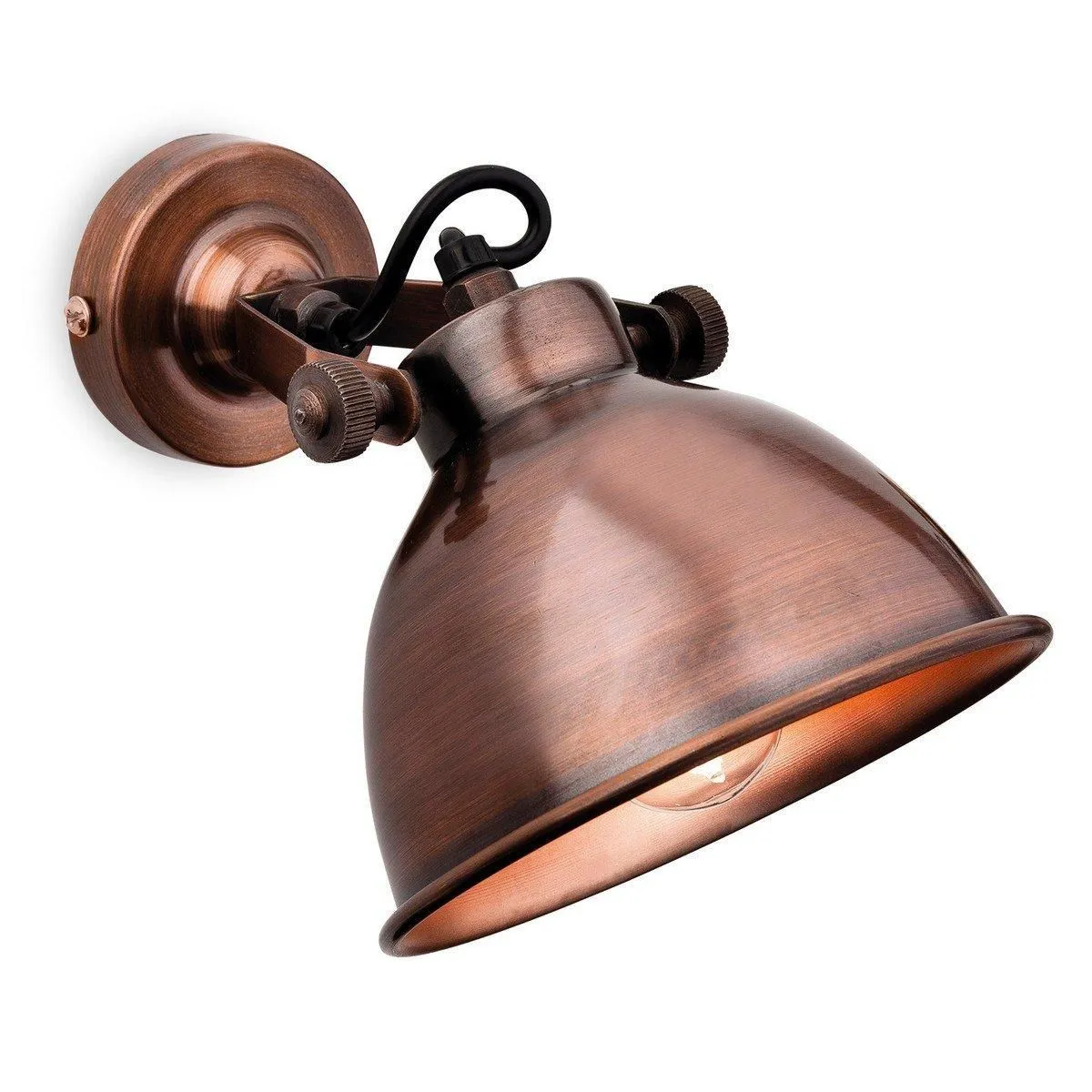 Netlighting Mantis 1 Light Indoor Dome Wall Light Antique Copper E14 in Brown