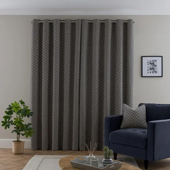 Geo Checkerboard Eyelet Curtains 4