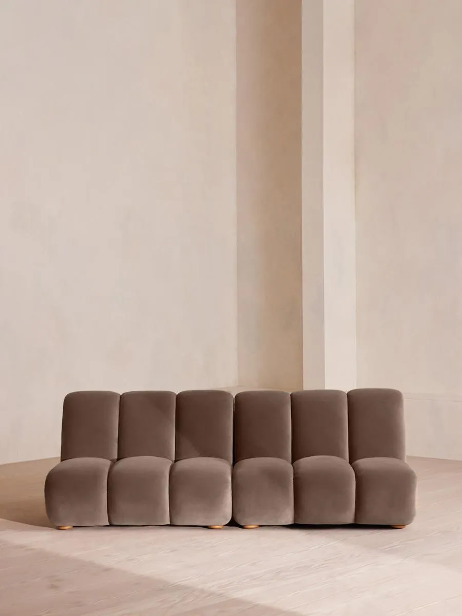 Noelle Modular Sofa, Four Seater, Velvet, Taupe
