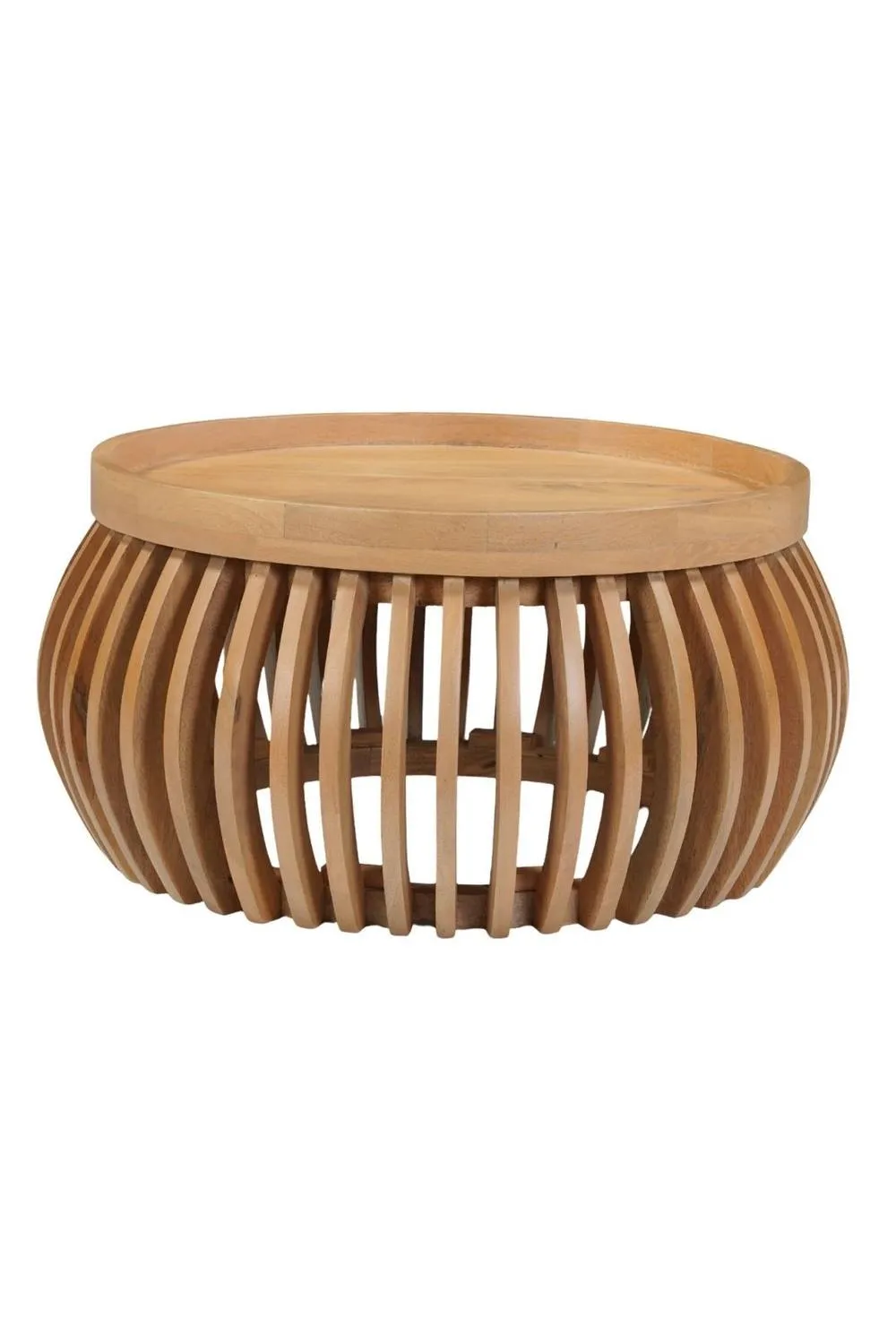 IH Design Ajmer Solid Wood Low Coffee Table in Tan 2