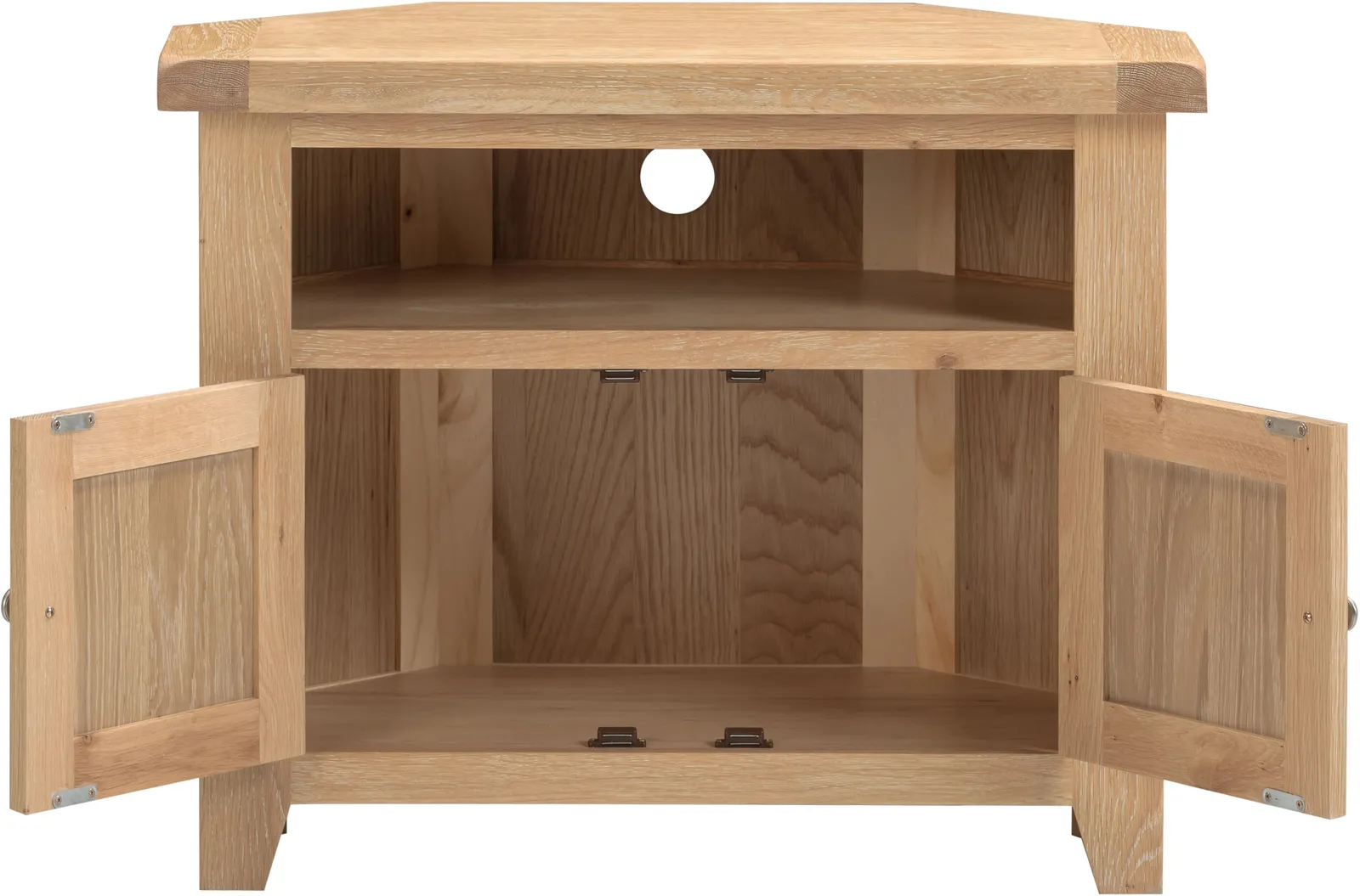 Seconique Windsor Ivory Corner TV Unit (Fully Assembled) in Light Oak 4