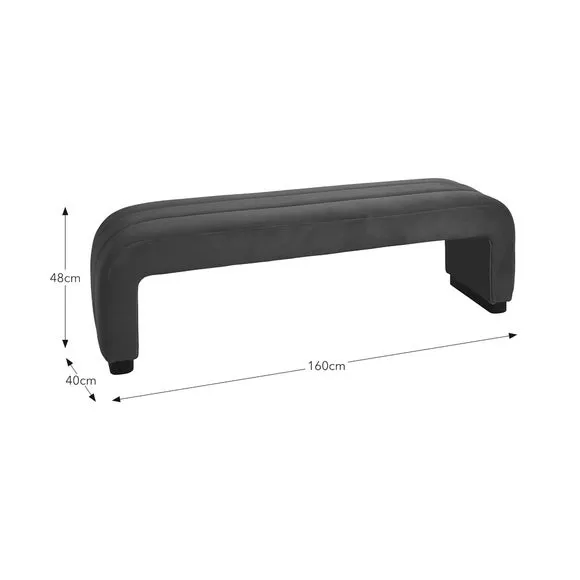 Lucilla 3 Seater Dining Bench, Velvet 6