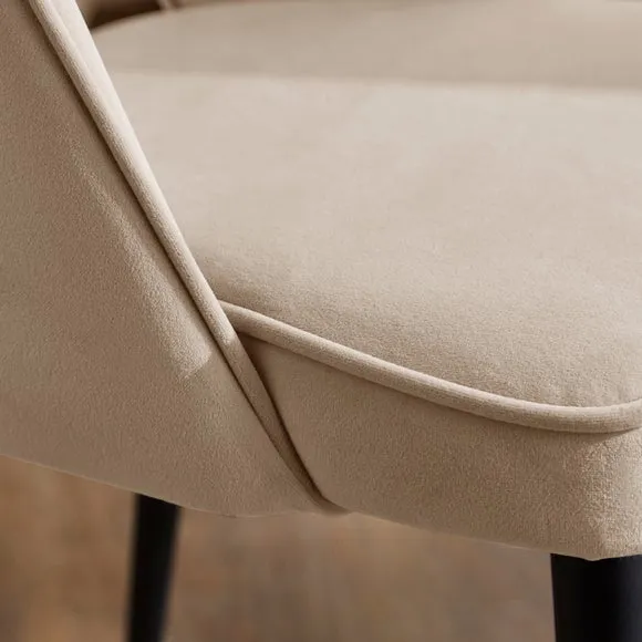 Effy 4 Seater Round Dining Table with 4 Lillia Mink Velvet Dining Chairs 5